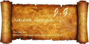 Jakubek Györgyi névjegykártya